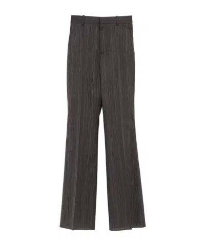 Bottega Veneta Belt Loops Slacks In Black