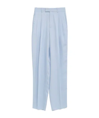 Bottega Veneta Belt Loops Slacks In Blue