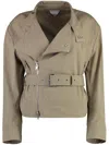 Bottega Veneta Zippered Cotton Jacket In Beige