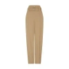 Bottega Veneta Belted Cotton Pants In Beige