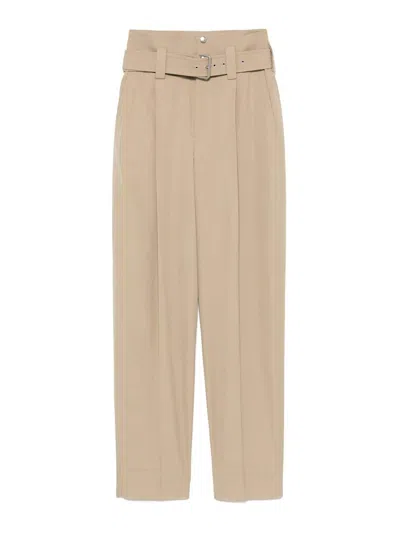Bottega Veneta Belted Pants In Beige