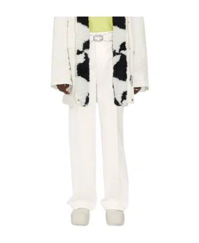 Bottega Veneta Belted Straight-leg Trousers In White