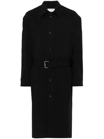 Bottega Veneta Belted Trench Coat In Black