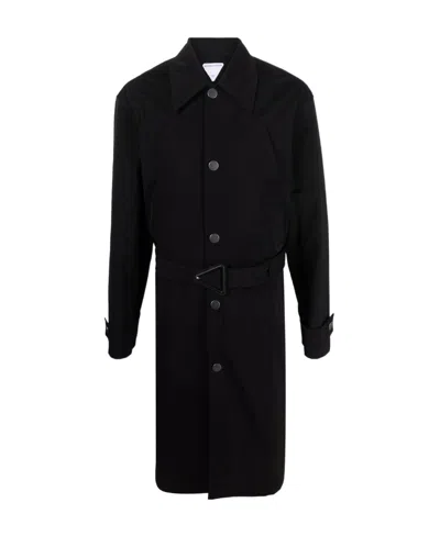 Bottega Veneta Belted Trench Coat In Black