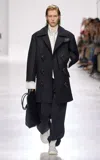 Bottega Veneta Belted Wool Mohair Gabardine Coat In Black