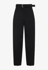 Bottega Veneta Tailored Trousers With Belt And Zip Detail In Black