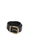 Bottega Veneta Adjustable Loop Belt Gold-tone Buckle In Black