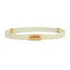 Bottega Veneta Point Lock Calf Leather Belt In Yellow