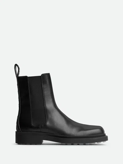 Bottega Veneta Leather Intrecciato-detail Ben Chelsea Boots In Black