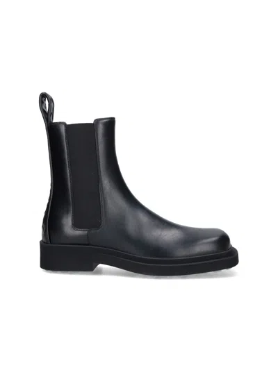 Bottega Veneta Leather Intrecciato-detail Ben Chelsea Boots In Black