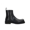 Bottega Veneta Man Black Leather Ben Ankle Boots In Black