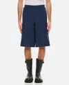 Bottega Veneta Bermuda Cotton Shorts In Blue