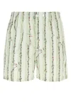 Bottega Veneta Green Shorts With All-over Divers Print In Polyamide Man In Green