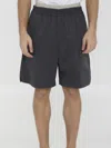 Bottega Veneta Lightweight Cotton Twill Shorts In Grey