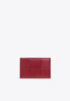 Bottega Veneta Cassette Credit Card Case In Dark Red
