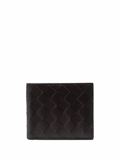 Bottega Veneta Bi-fold Braided Wallet Accessories In Brown
