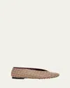 Bottega Veneta Bicolor Woven Nappa Leather Ballerina Flats In Yellow