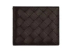 Bottega Veneta Men Leather Wallet With Intrecciato Motif In Black
