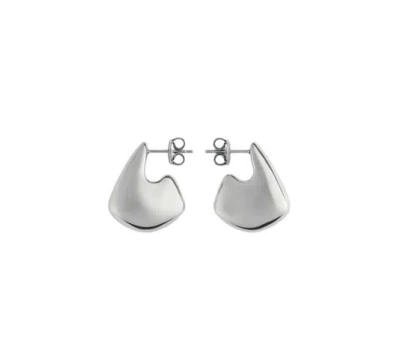 Bottega Veneta Mini Fin Earrings In Silver