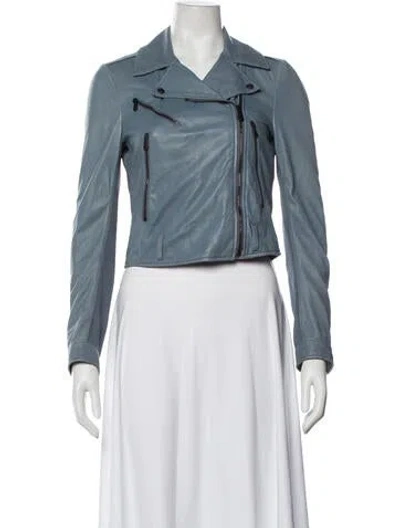 Pre-owned Bottega Veneta Biker Jacket In Blue