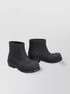 Bottega Veneta Biodegradable Woven Block Heel Ankle Boots In Black