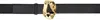 Bottega Veneta Black Abstract Belt In 1019 Black M Brass
