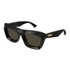 Bottega Veneta Black Acetate Sunglasses In Black