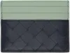 Bottega Veneta Black & Green Intrecciato Credit Card Holder In Spa/new Sa/new Sa