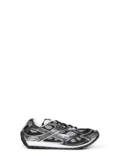 Bottega Veneta Black And Silver Lightweight Technical Fabric And Mesh Orbit Sneakers.