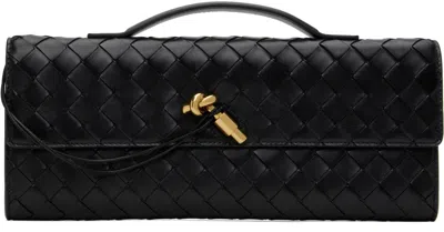 Bottega Veneta Women Leather Andiamo Clutch With Intrecciato Motif In Black