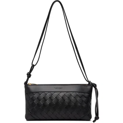Bottega Veneta Black Andiamo Double Pouch Bag In 8425 Black-gold