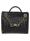 Bottega Veneta Small Andiamo East-west Leather Bag In Black