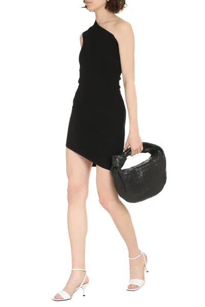 Bottega Veneta Black Asymmetric Knit Dress For Women