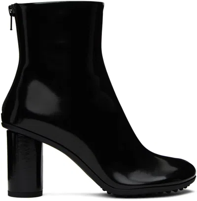 Bottega Veneta Tube Heel Atomic Leather Booties 10cm In Black