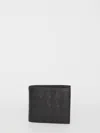 Bottega Veneta Black Bi-fold Wallet In Gold