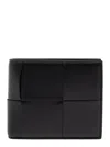 Bottega Veneta Bi-fold Intrecciato Wallet In Calf Leather In Black