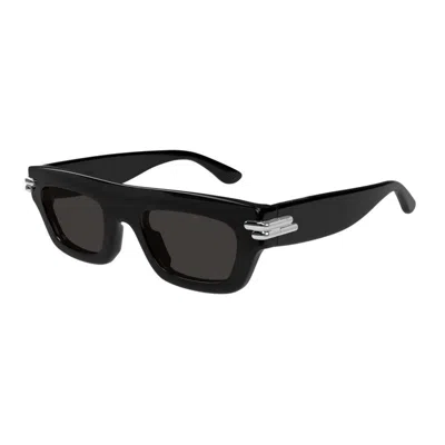 Bottega Veneta Black-black-grey Acetate Sunglasses