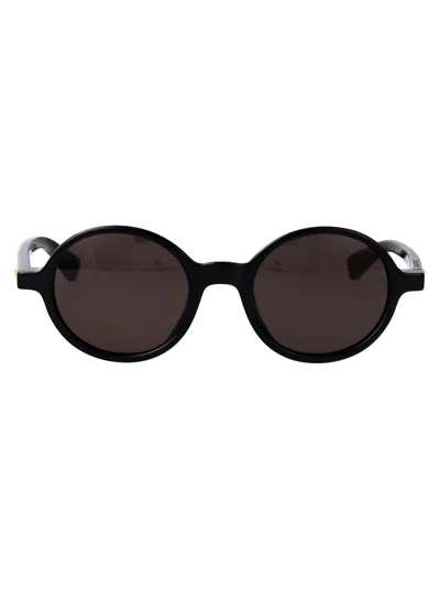 Bottega Veneta Black-black-grey Recycled Acetate Sunglasses