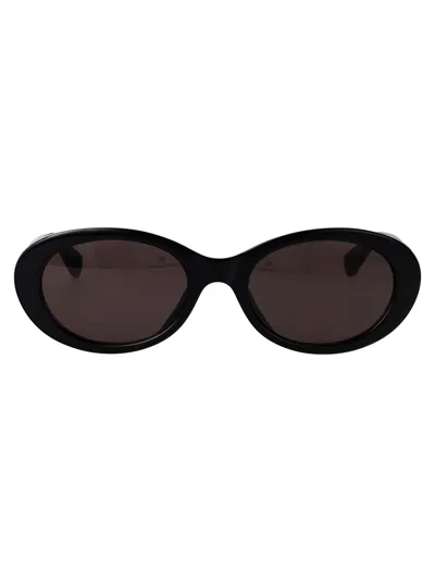 Bottega Veneta Black-black-grey Recycled Acetate Sunglasses