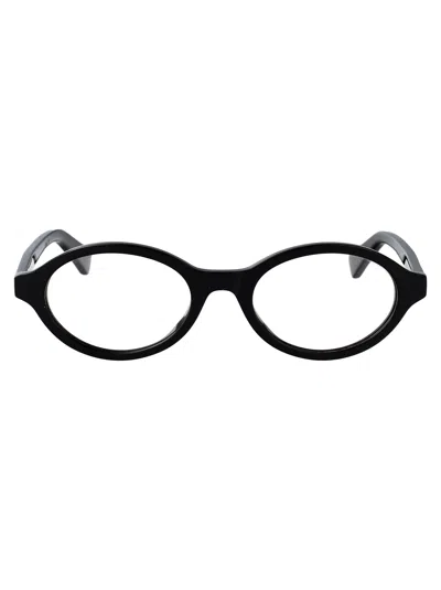 BOTTEGA VENETA BOTTEGA VENETA BLACK-BLACK-TRANSPARENT ACETATE GLASSES