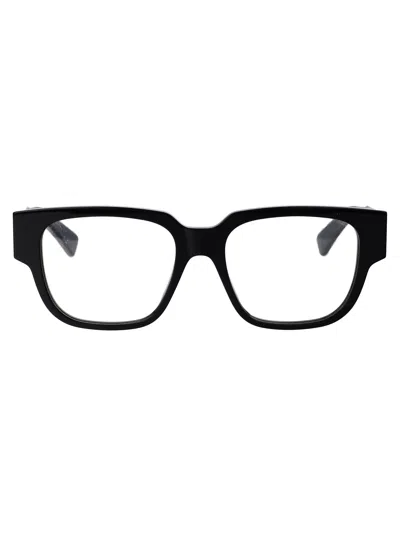 Bottega Veneta Black Black Transparent Acetate Glasses In Neutral
