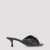 Bottega Veneta Interciato Woven Twist Mule Sandals In Black