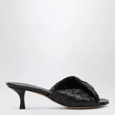 BOTTEGA VENETA BLACK BLINK MULE SANDAL IN BRAIDED