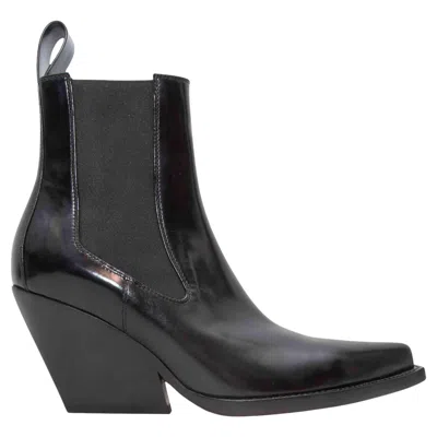 Pre-owned Bottega Veneta Black  Patent Pointed-toe Wedge Chelsea Boots Size 37
