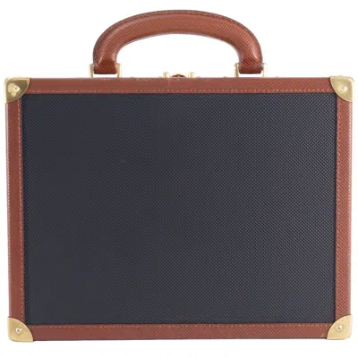 Pre-owned Bottega Veneta Black Brown Leather Pvc Attaché Case () In Multi