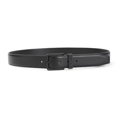 Bottega Veneta Black Calf Leather Belt