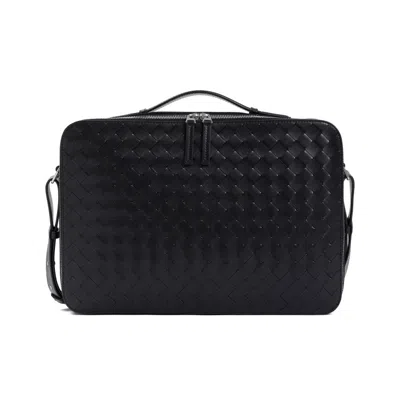Bottega Veneta Black Leather Briefcase