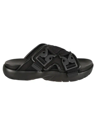 Bottega Veneta Black Calf Leather Sandals