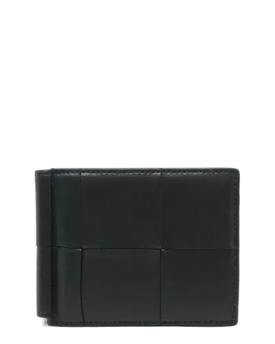 Pre-owned Bottega Veneta Black Calfskin Cassette Wallet (authentic Pre-loved)