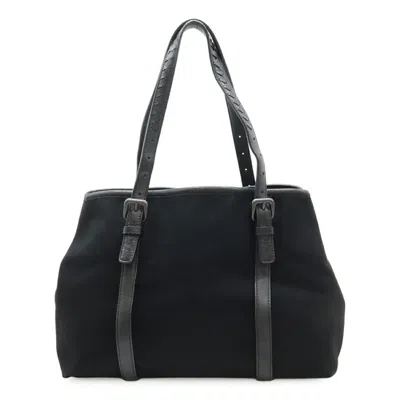 Pre-owned Bottega Veneta Black Canvas Leather Tote Bag ()